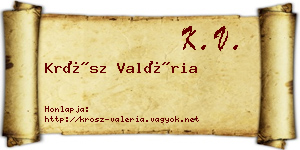 Krósz Valéria névjegykártya